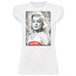 Marilyn Monroe Attrice cantante Famosa The legend 18-111 Moda Urban Slub Lady Donna 100% Cotone Fiammato BS