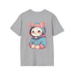 Cute Cat - Anime World - Unisex T-Shirt - Back Print-4