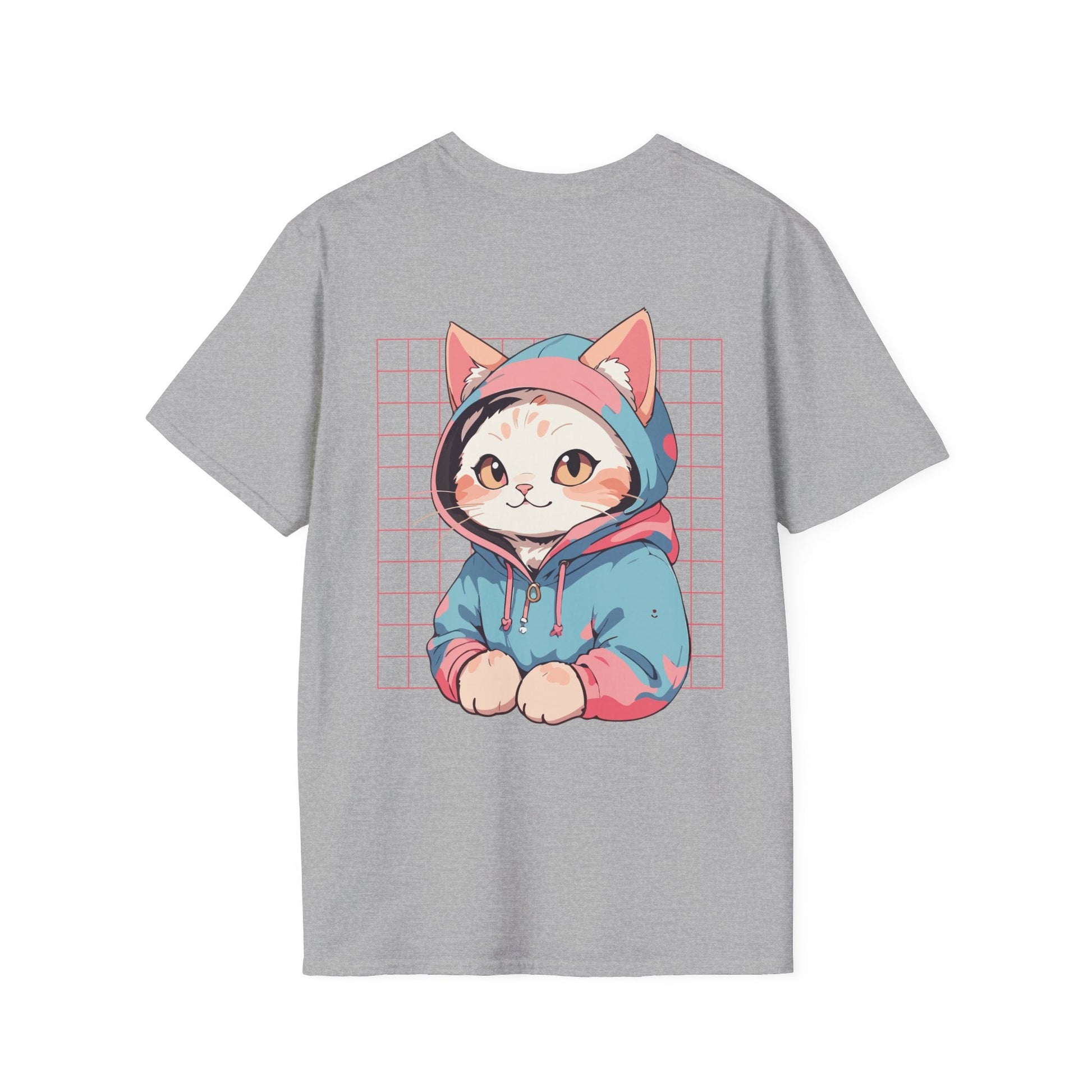 Cute Cat - Anime World - Unisex T-Shirt - Back Print-4
