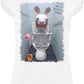 Rayman Raving Rabbids Scerzoso Cartoon 2044 Moda Urban Slub Lady Donna 100% Cotone Fiammato BS