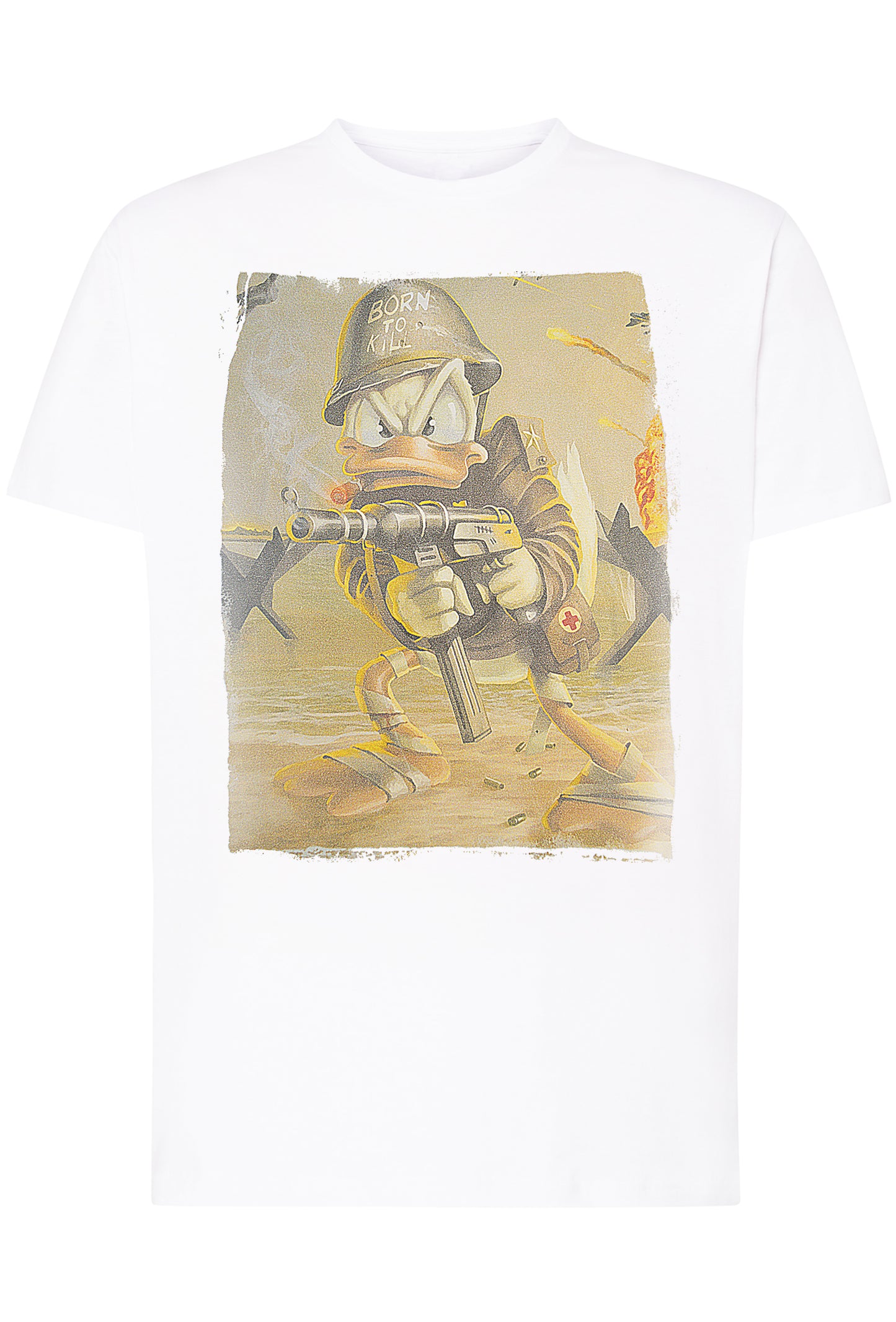 Duck Born Cartoon Fumetti 2054 T-shirt Urban Men Uomo 100% Cotone Pettinato JK