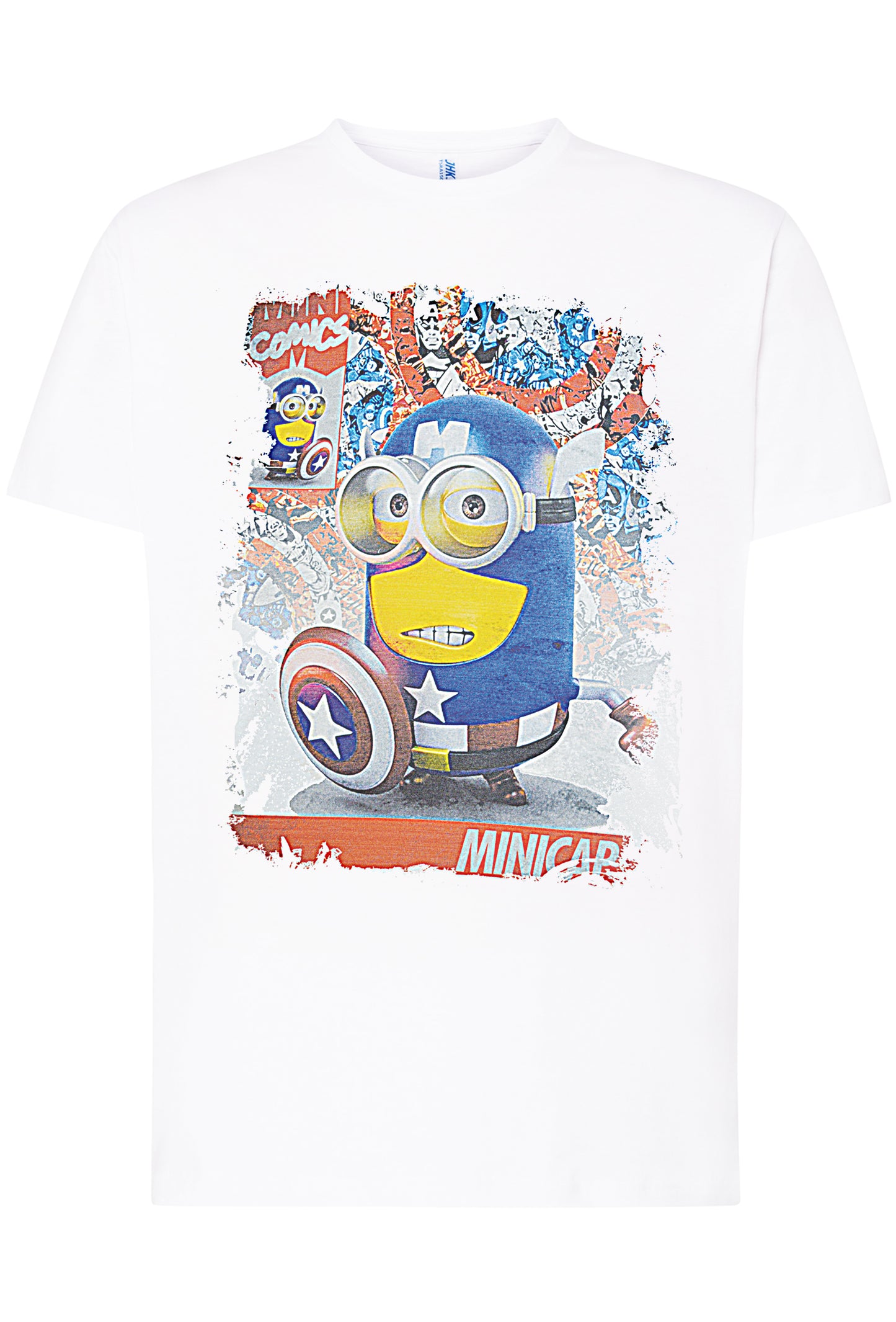 Minio Captain Aamerica Film Cartoon Fumetti 2061-2 T-shirt Urban Men Uomo 100% Cotone Pettinato JK