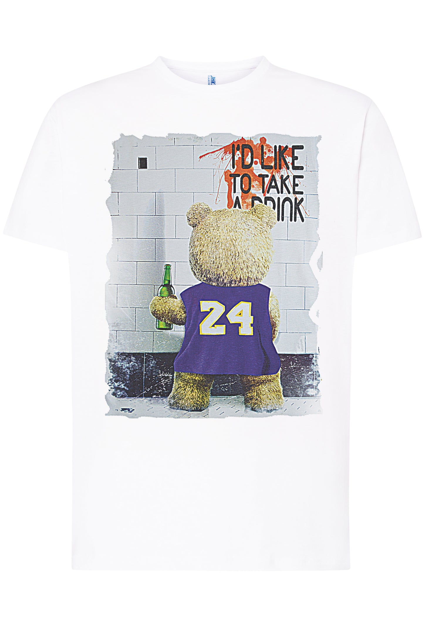 TeddyBear I'd Like to Take 2 Film Cartoon Fumetti 2064-1 T-shirt Urban Men Uomo 100% Cotone Pettinato JK