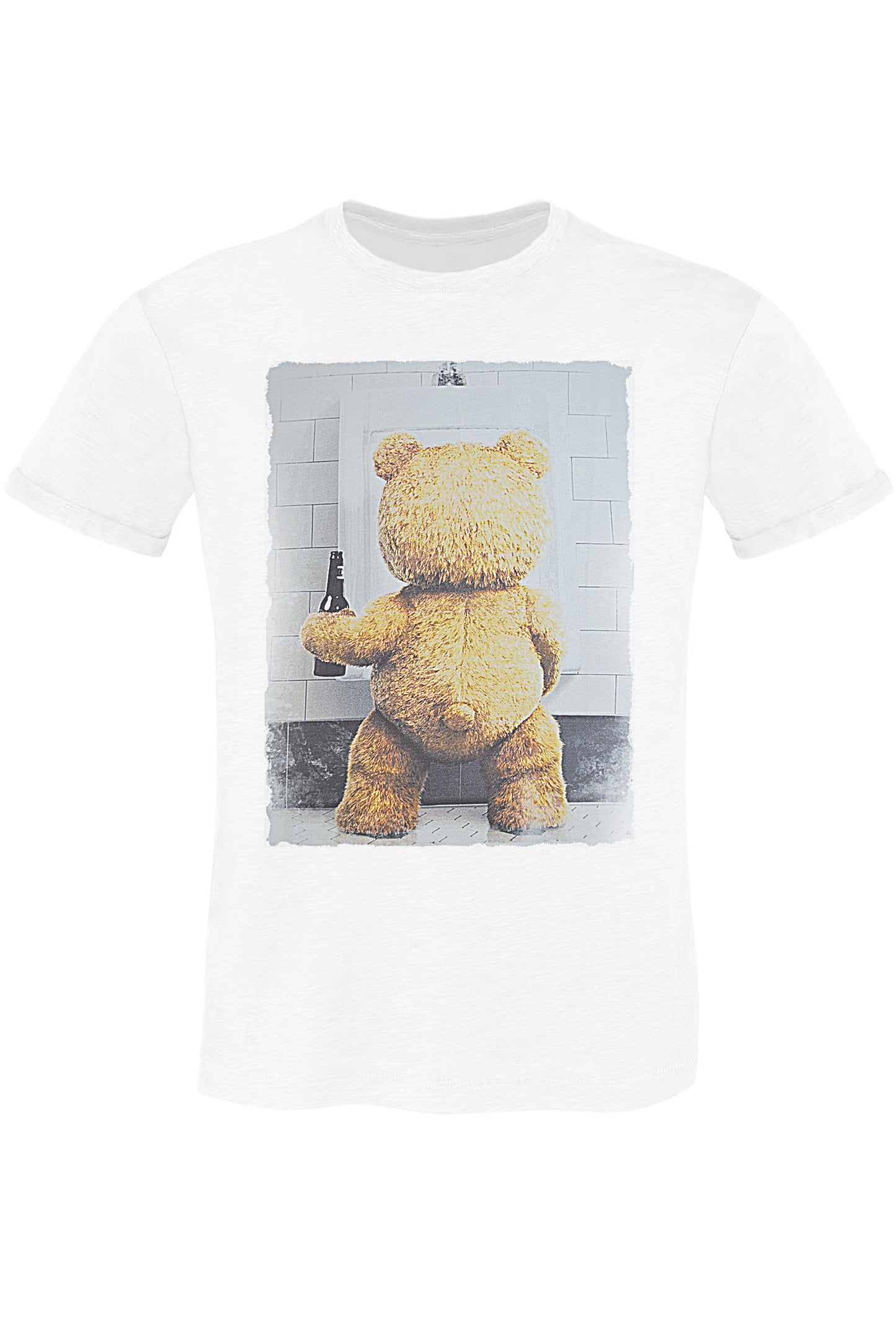 TeddyBear Beer Cartoon Fumetti 2064 T-shirt Urban Men Uomo 100% Cotone Pettinato JK