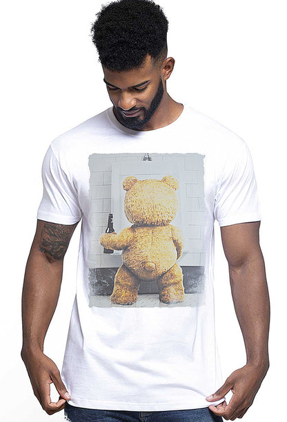 TeddyBear Beer Cartoon Fumetti 2064 T-shirt Urban Men Uomo 100% Cotone Pettinato JK