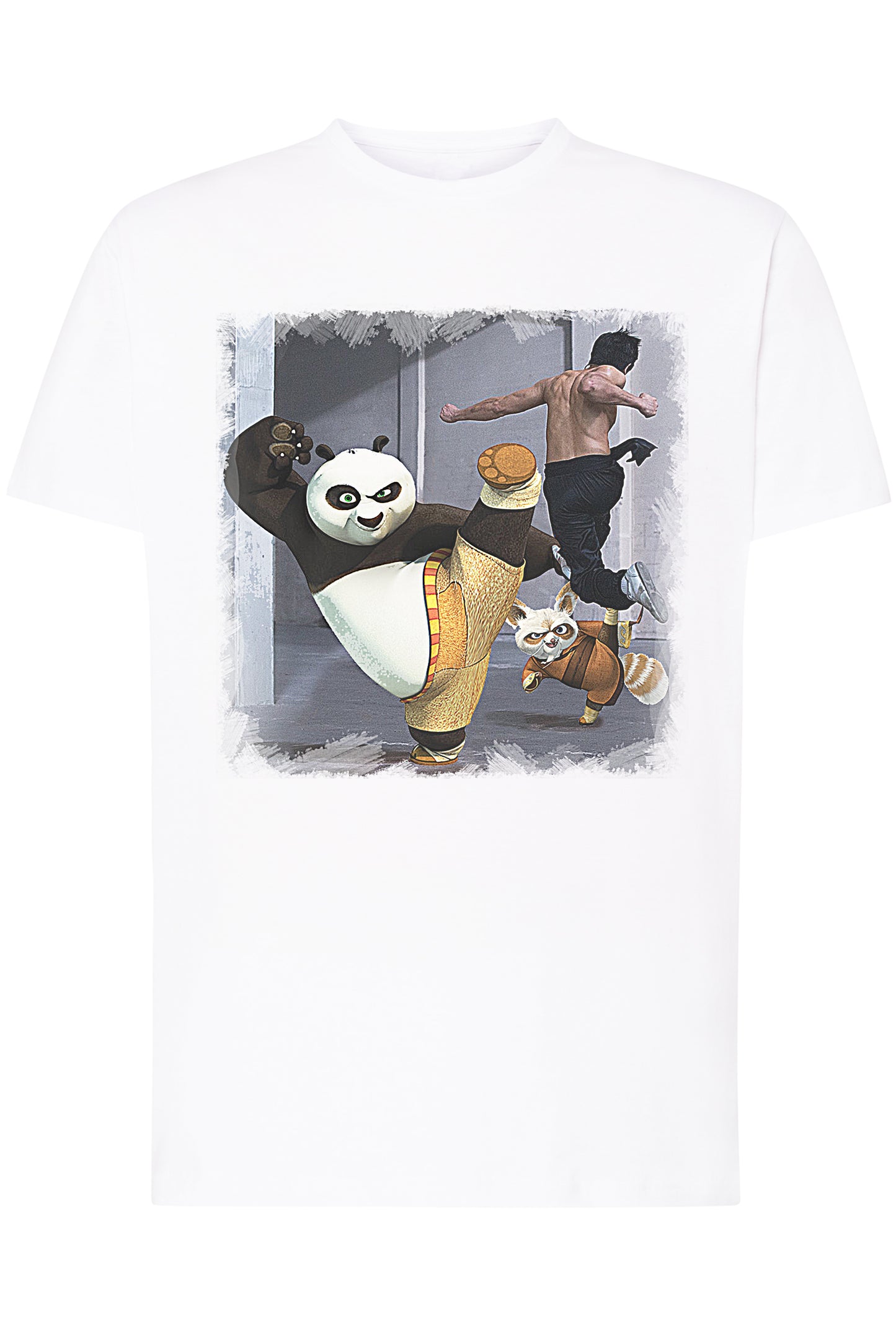 kung Fu Pand Film Cartoon Fumetti 2099 T-shirt Urban Men Uomo 100% Cotone Pettinato JK