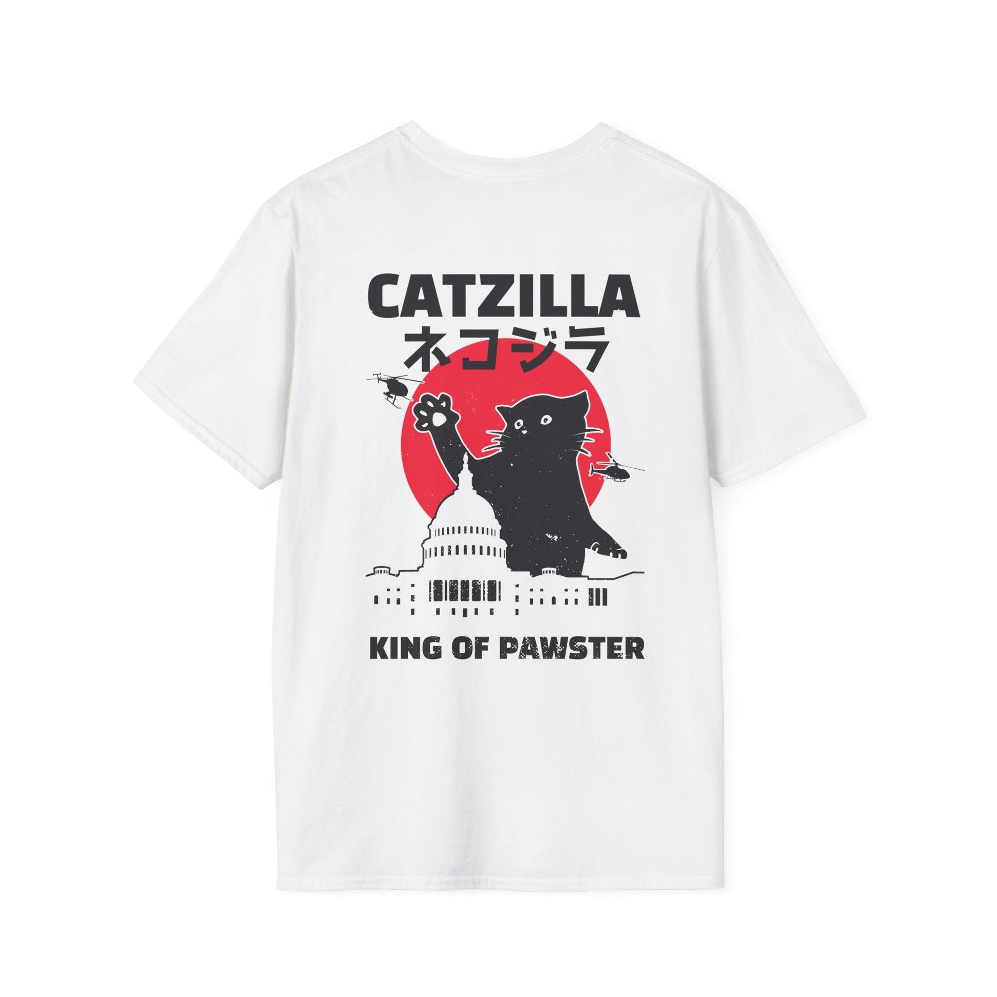 Catzilla King of Pawster - Anime World - Unisex T-Shirt - Back Print-0