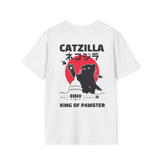 Catzilla King of Pawster - Anime World - Unisex T-Shirt - Back Print-0