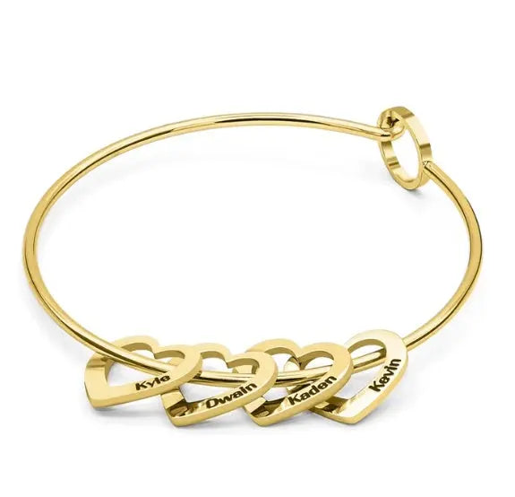 Love Bracelet Peach Heart Name Lettering Titanium Steel Bracelet-1