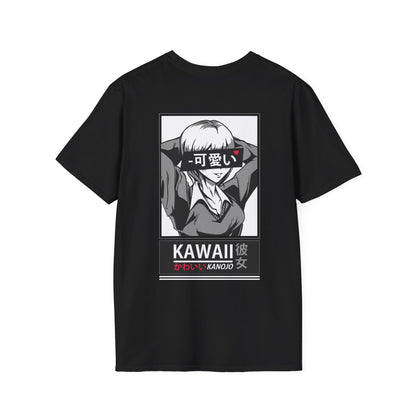 Kawaii Kanojo - Anime World - Unisex T-Shirt - Back Print-0