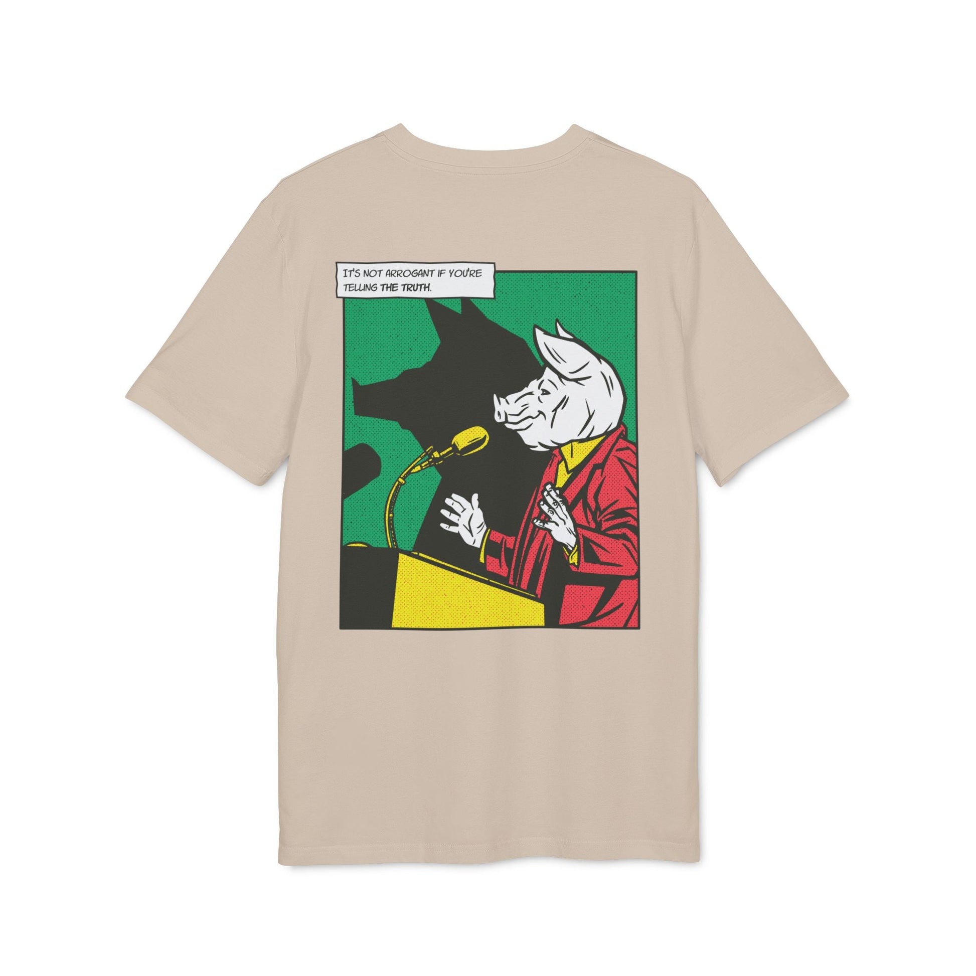 Pig Politician - Comic Mafia - Premium Bio Unisex T-Shirt - Back Print-7