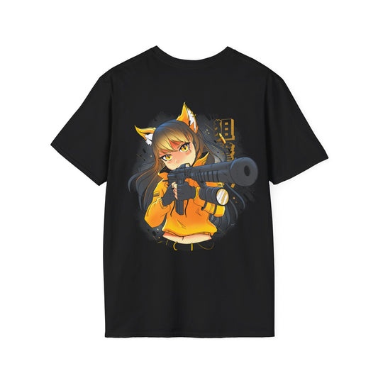 Sniper Cat Girl - Anime World - Unisex T-Shirt - Back Print-0