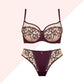 Sheer Mesh Tulle Embroidered Tanga Panty Perla Aubergine-4