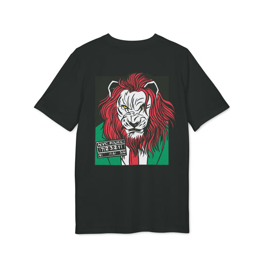 Lion Boss - Comic Mafia - Premium Bio Unisex T-Shirt - Back Print-0