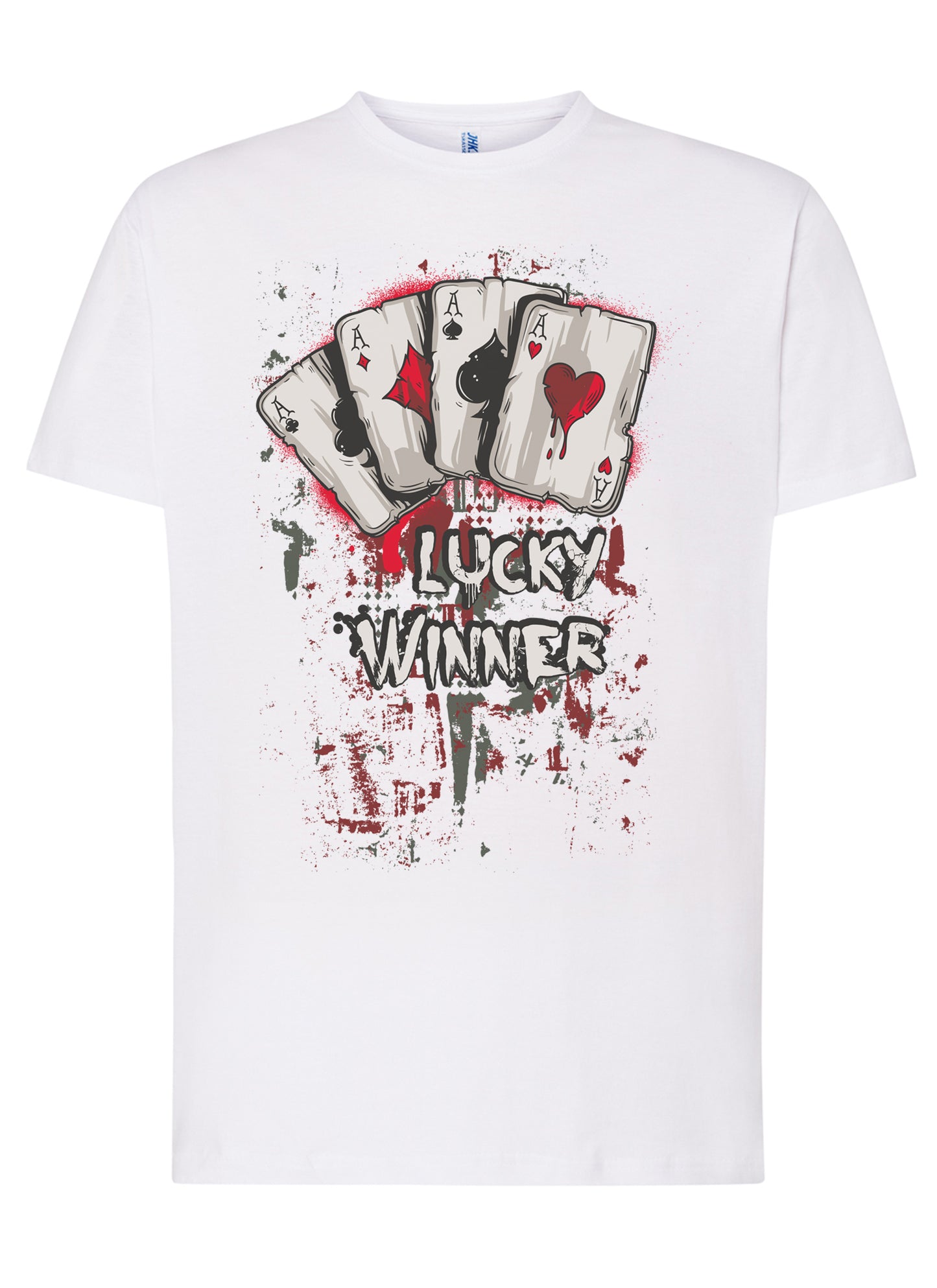 Lucky winner Poker Carte da Gioco 4-0 T-shirt Urban Men Uomo 100% Cotone Pettinato JK