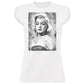 Marilyn Monroe Attrice cantante Famosa The legend 18-111 Moda Urban Slub Lady Donna 100% Cotone Fiammato BS