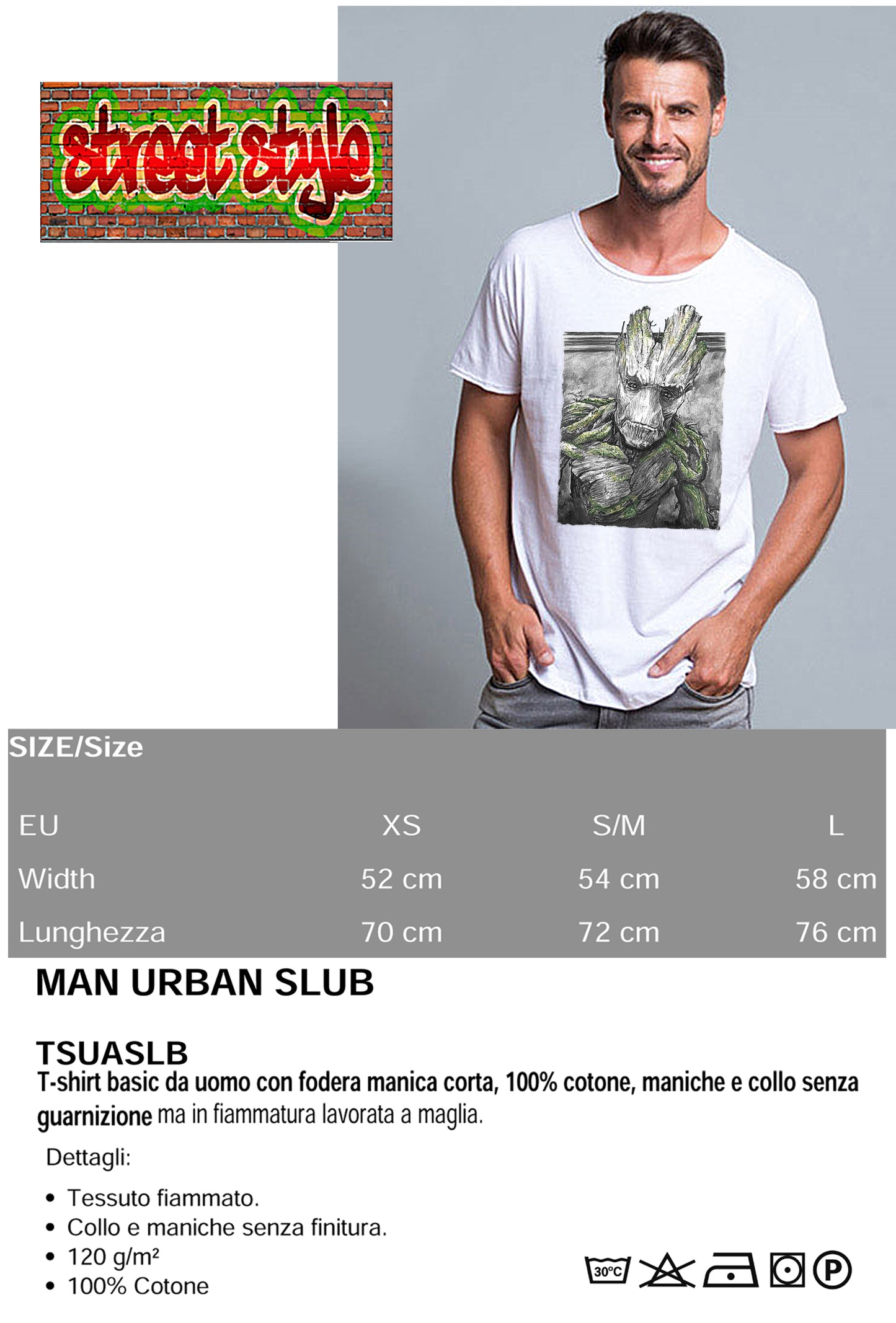 Guardian Scratc Super Eroi Fumetti 18-108 T-shirt Urban Slub Men Uomo 100% Cotone Fiammato JK