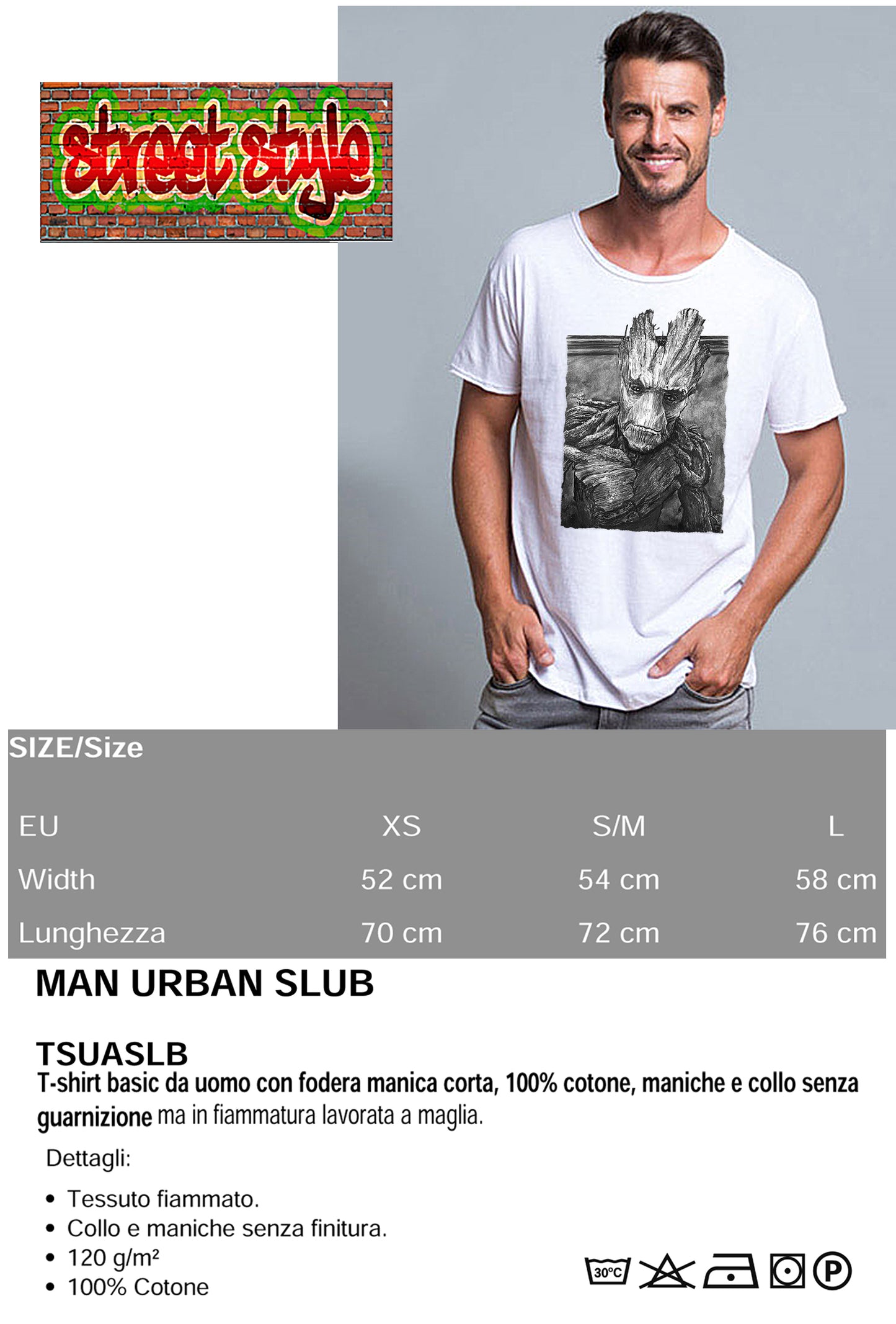 Guardian Scratc Super Eroi Fumetti 18-108 T-shirt Urban Slub Men Uomo 100% Cotone Fiammato JK