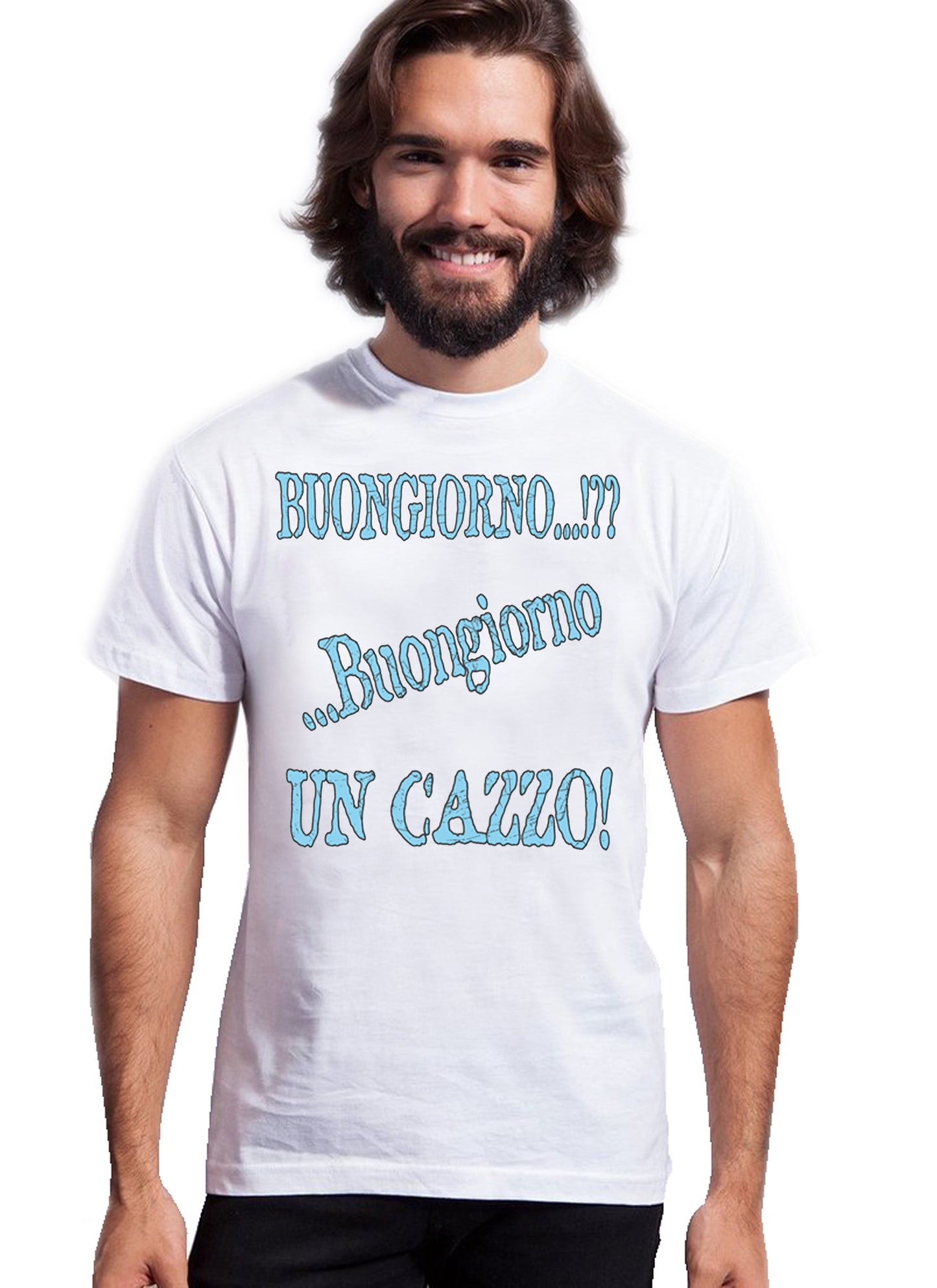 Buongiorno un cazzo 3066 Solo Parole T-shirt Urban Men Uomo 100% Cotone Pettinato JK