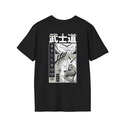 Ninja Attack - Samurai Manga - Unisex T-Shirt - Back Print-0