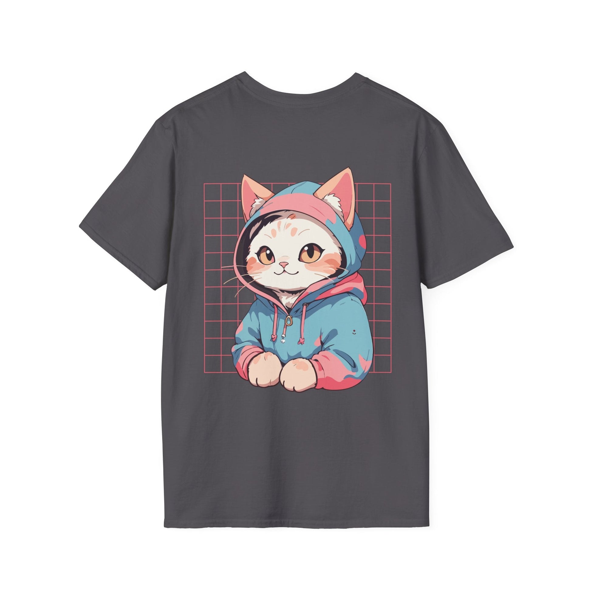 Cute Cat - Anime World - Unisex T-Shirt - Back Print-1