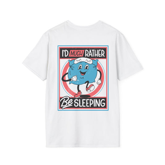 I´d much rather be sleeping - Antisocial Retro - Unisex T-Shirt - Back Print-0