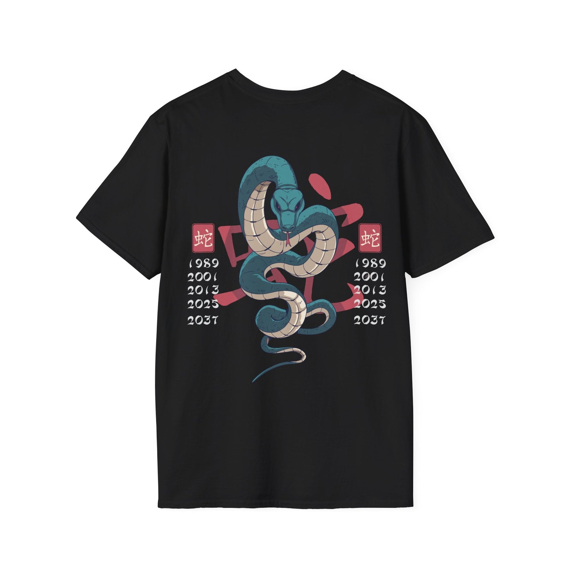 Snake - Chinese Zodiac Anime - Unisex T-Shirt - Back Print-0