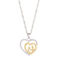 Mother and Child Necklace Pave Heart Pendant Necklace-1
