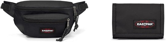 Eastpak DOGGY BAG Waist Bag, 40 cm, 24 L, Black (Black) & CREW SINGLE Wallet, 22 cm, Black (Black), Black
