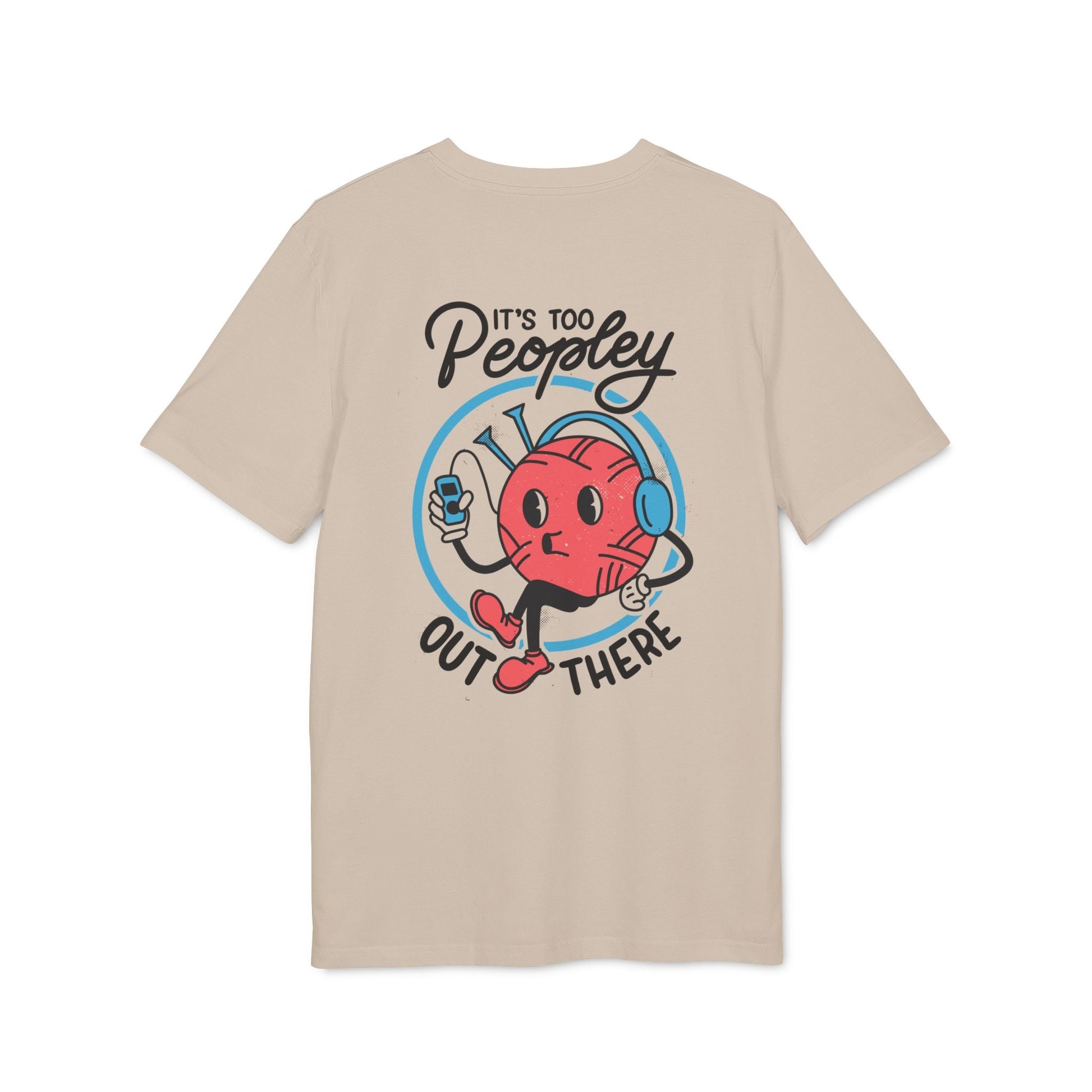 It´s too Peopley out there - Antisocial Retro - Premium Bio Unisex T-Shirt - Back Print-5