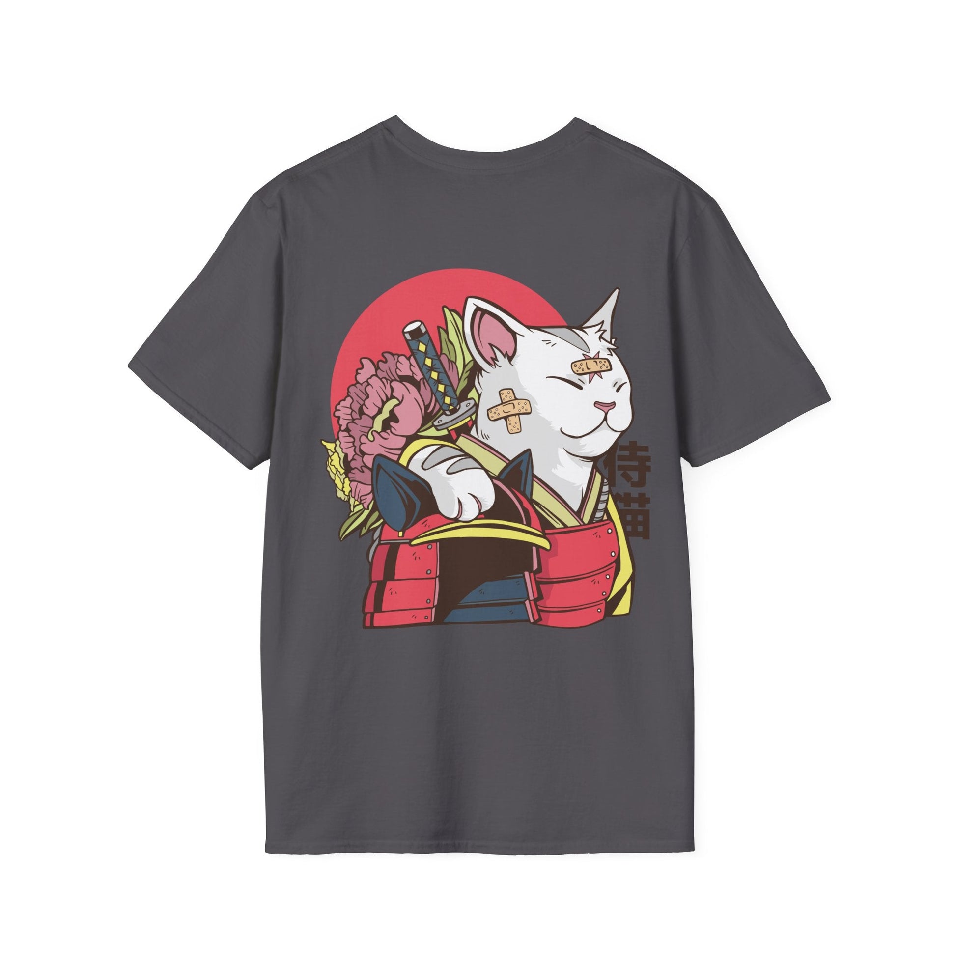 Samurai Cat - Anime World - Unisex T-Shirt - Back Print-1