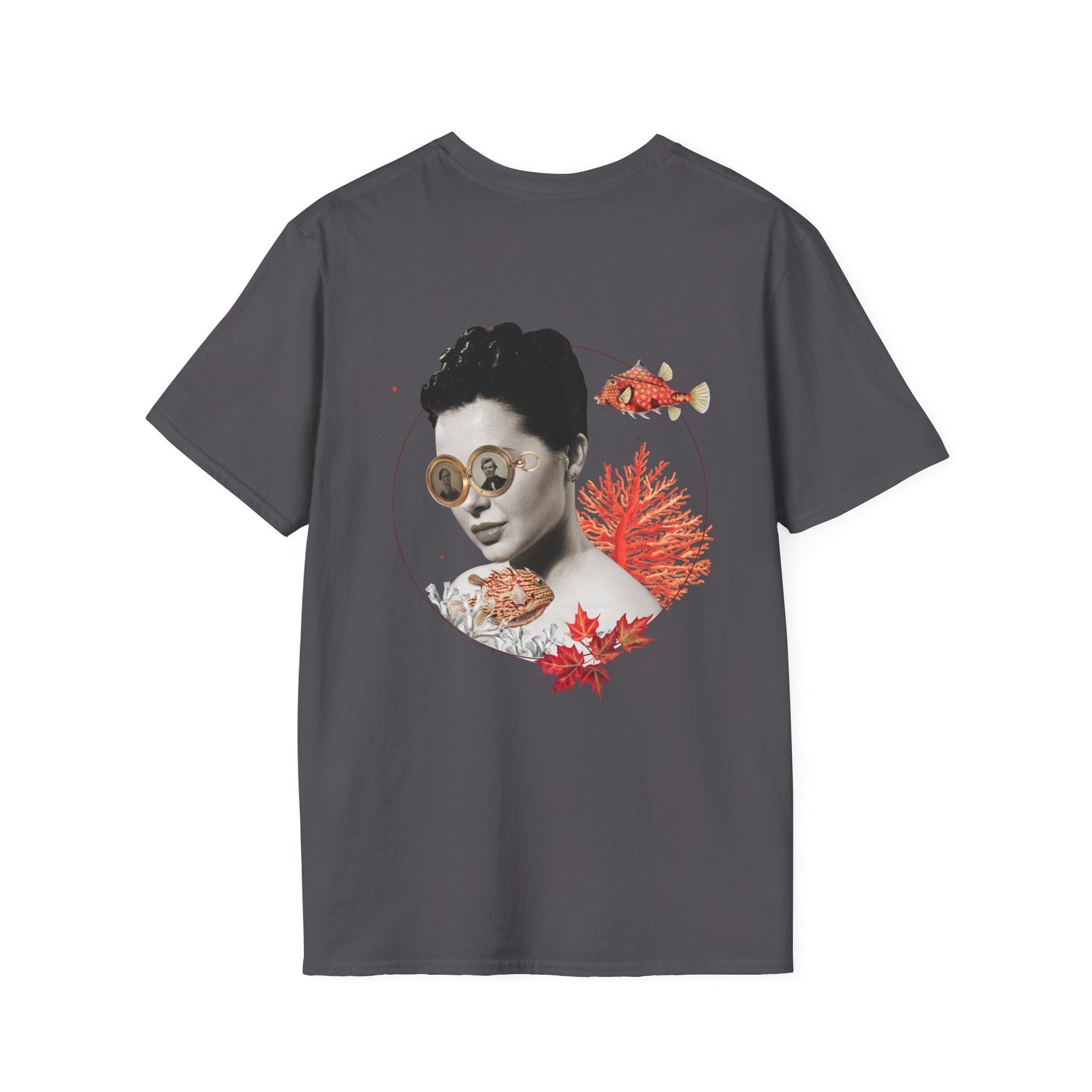Coral - Quirky Collage - Unisex T-Shirt - Back Print-1
