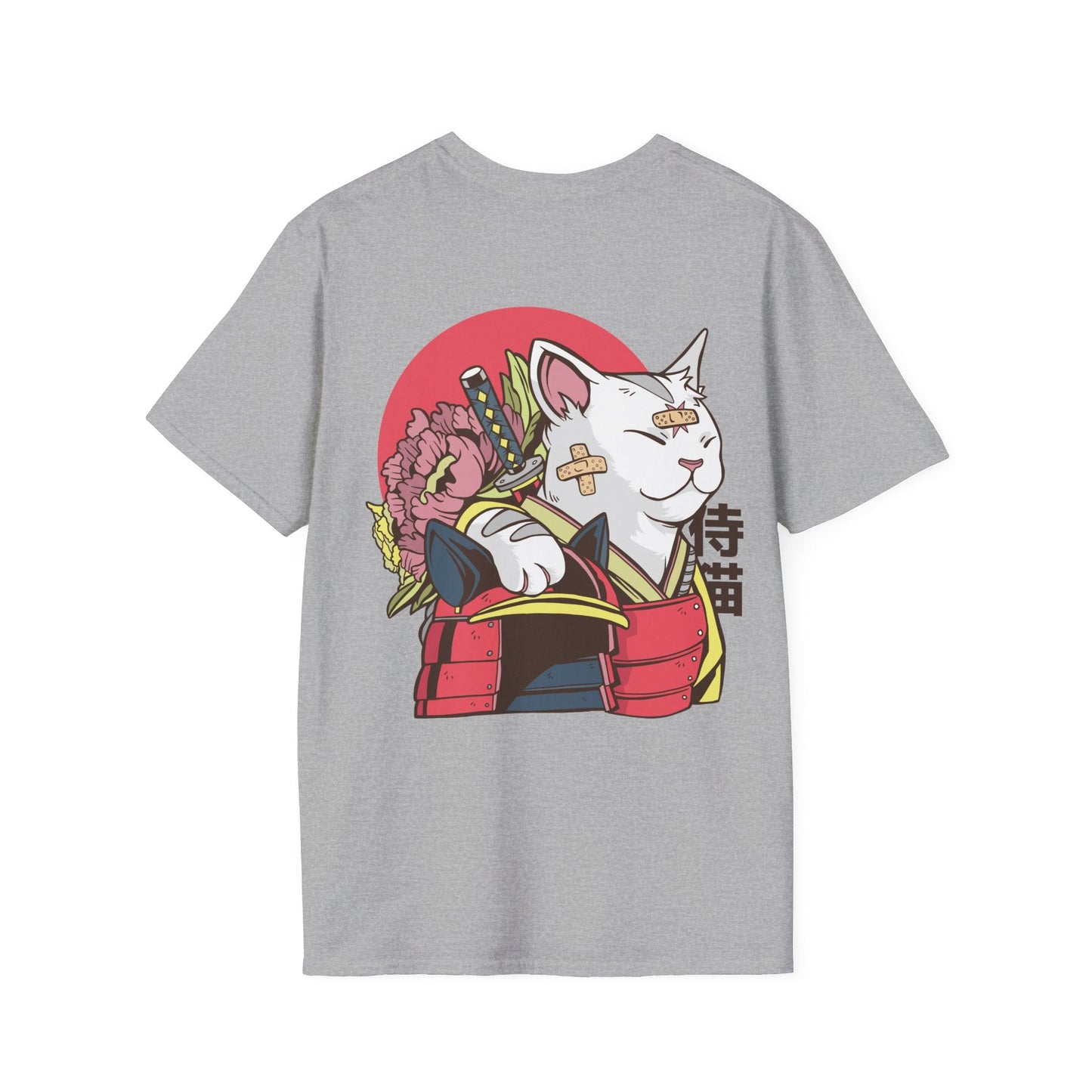 Samurai Cat - Anime World - Unisex T-Shirt - Back Print-4