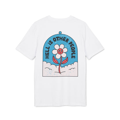 Hell is other People - Antisocial Retro - Premium Bio Unisex T-Shirt - Back Print-0