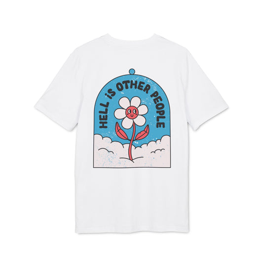 Hell is other People - Antisocial Retro - Premium Bio Unisex T-Shirt - Back Print-0
