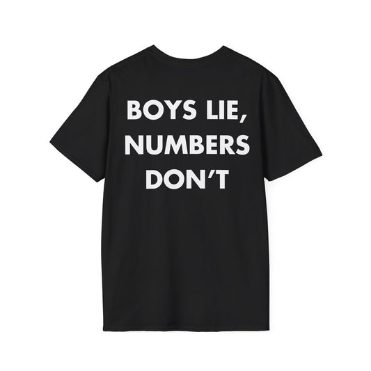 BOYS LIE, NUMBERS DON’T - Everything I Love - Unisex T-Shirt - Back Print-0