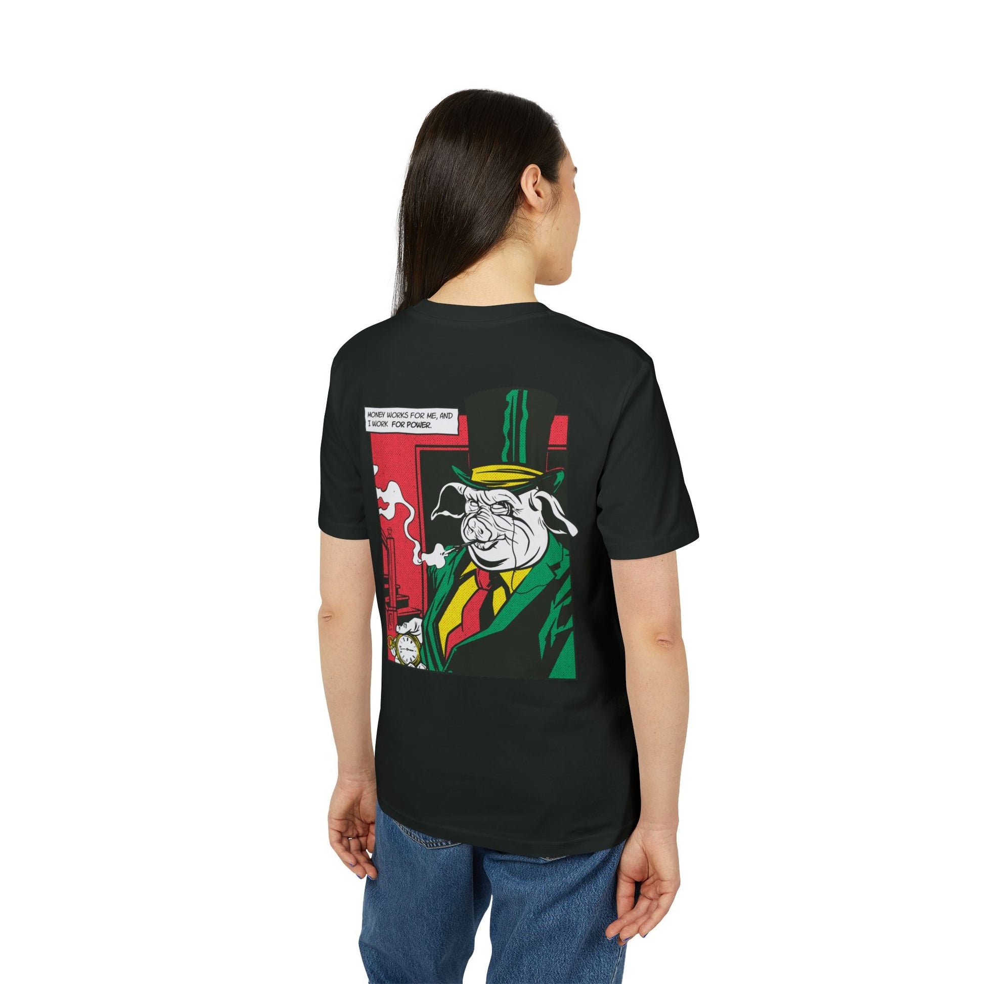 Boss Pig - Comic Mafia - Premium Bio Unisex T-Shirt - Back Print-2