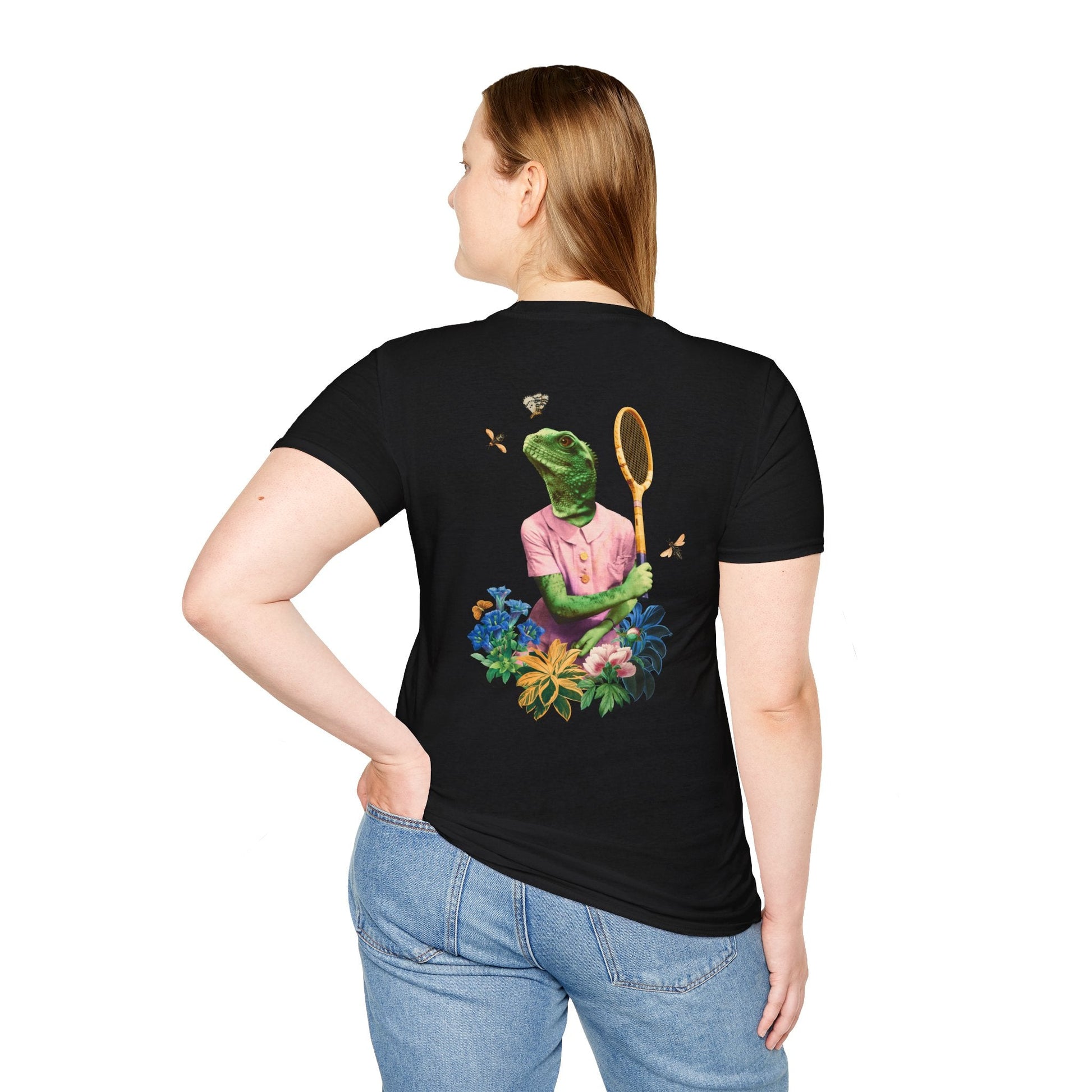 Lizard - Animal Human - Unisex T-Shirt - Back Print-2