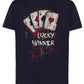 Lucky winner Poker Carte da Gioco 4-0 T-shirt Urban Men Uomo 100% Cotone Pettinato JK