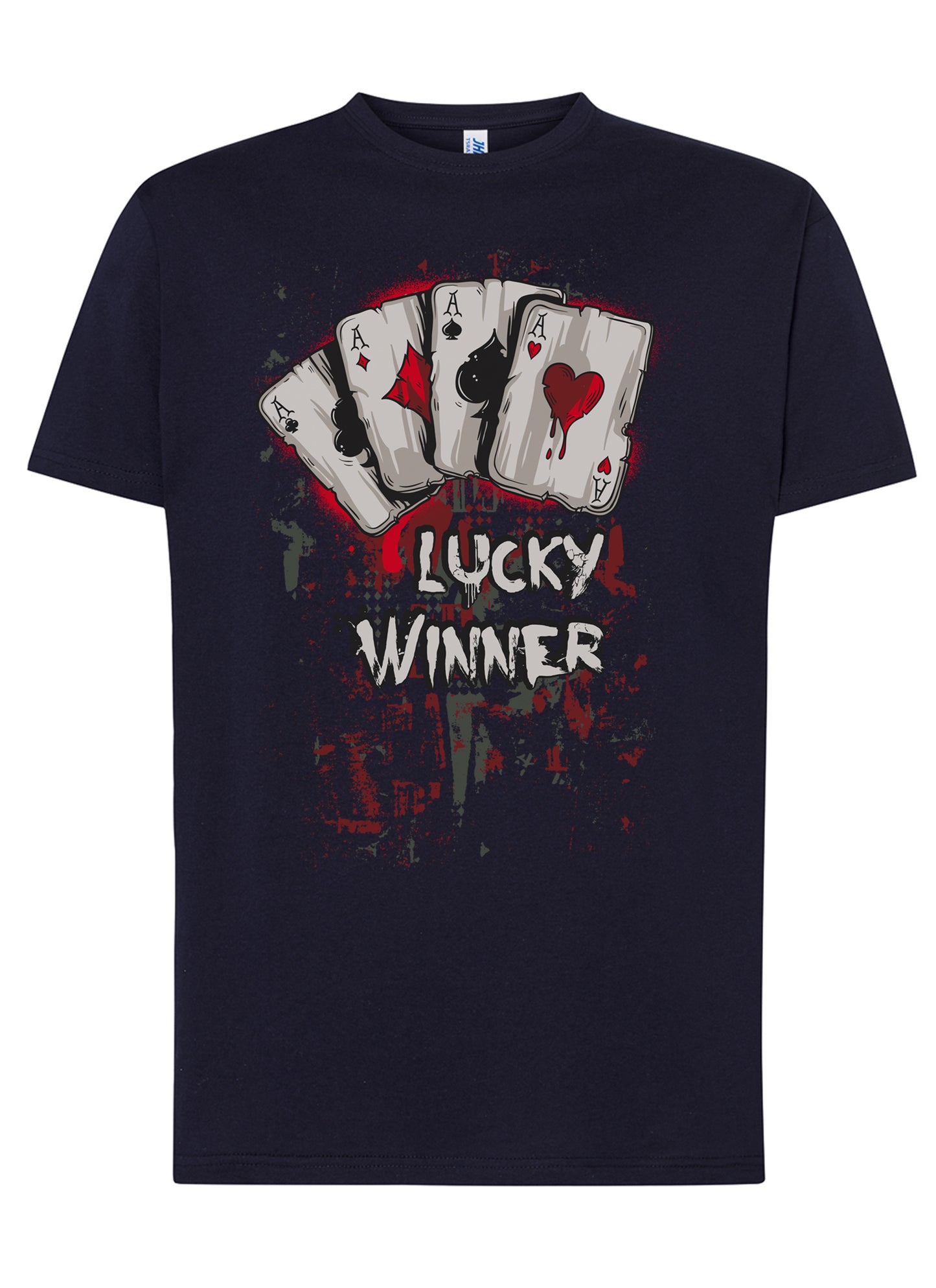 Lucky winner Poker Carte da Gioco 4-0 T-shirt Urban Men Uomo 100% Cotone Pettinato JK