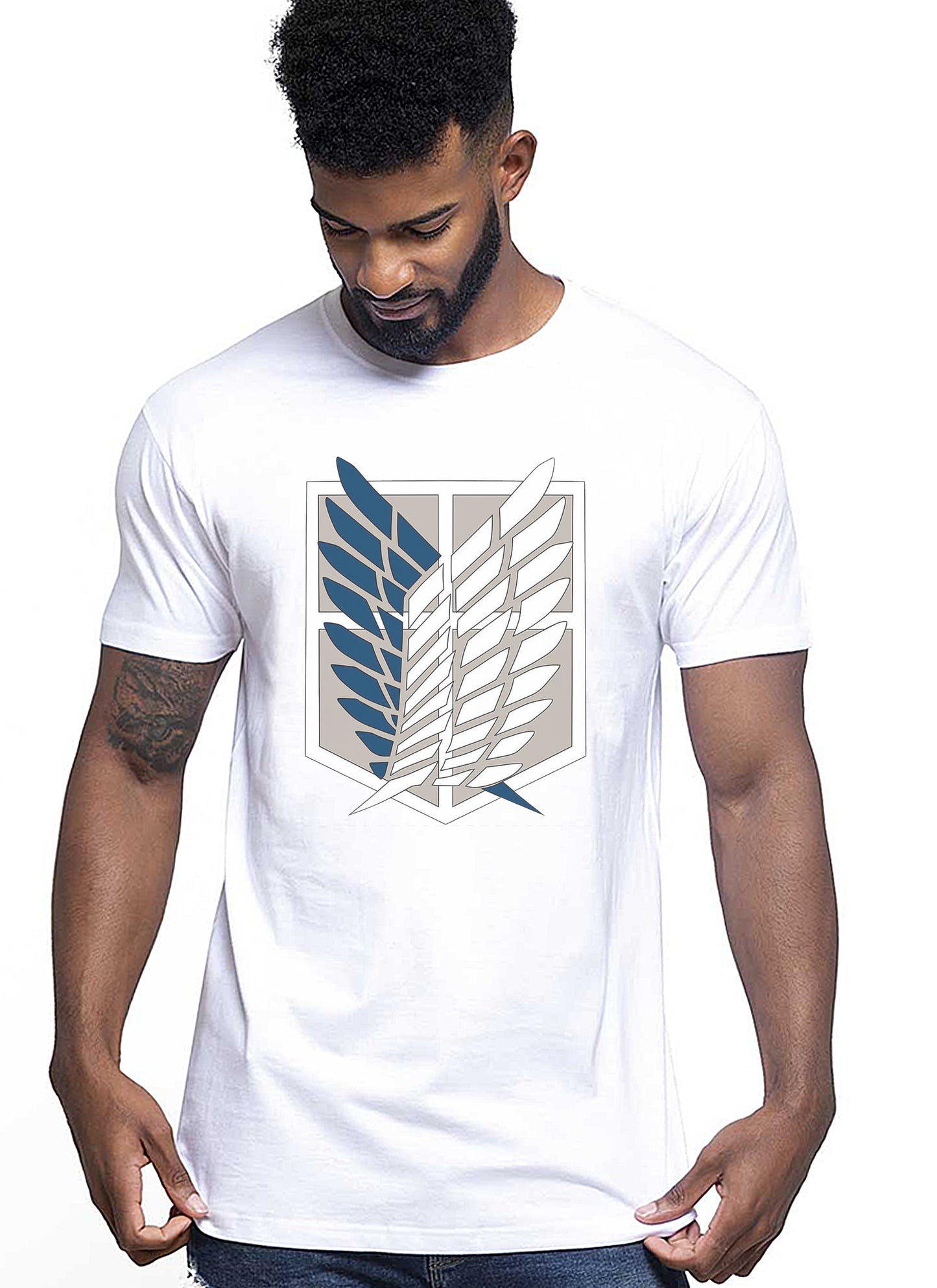 Attack on Titan Manga Anime Fumetti 6000-2 T-shirt Urban Men Uomo 100% Cotone Pettinato JK