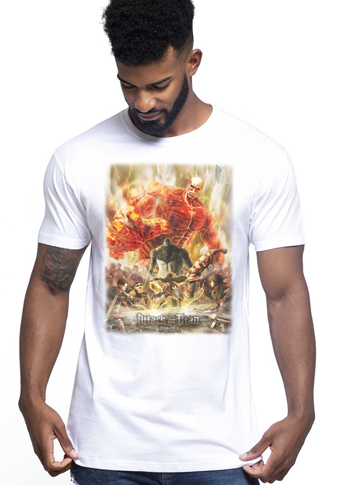 Attack on Titan Manga Anime Fumetti 6000 T-shirt Urban Men Uomo 100% Cotone Pettinato JK