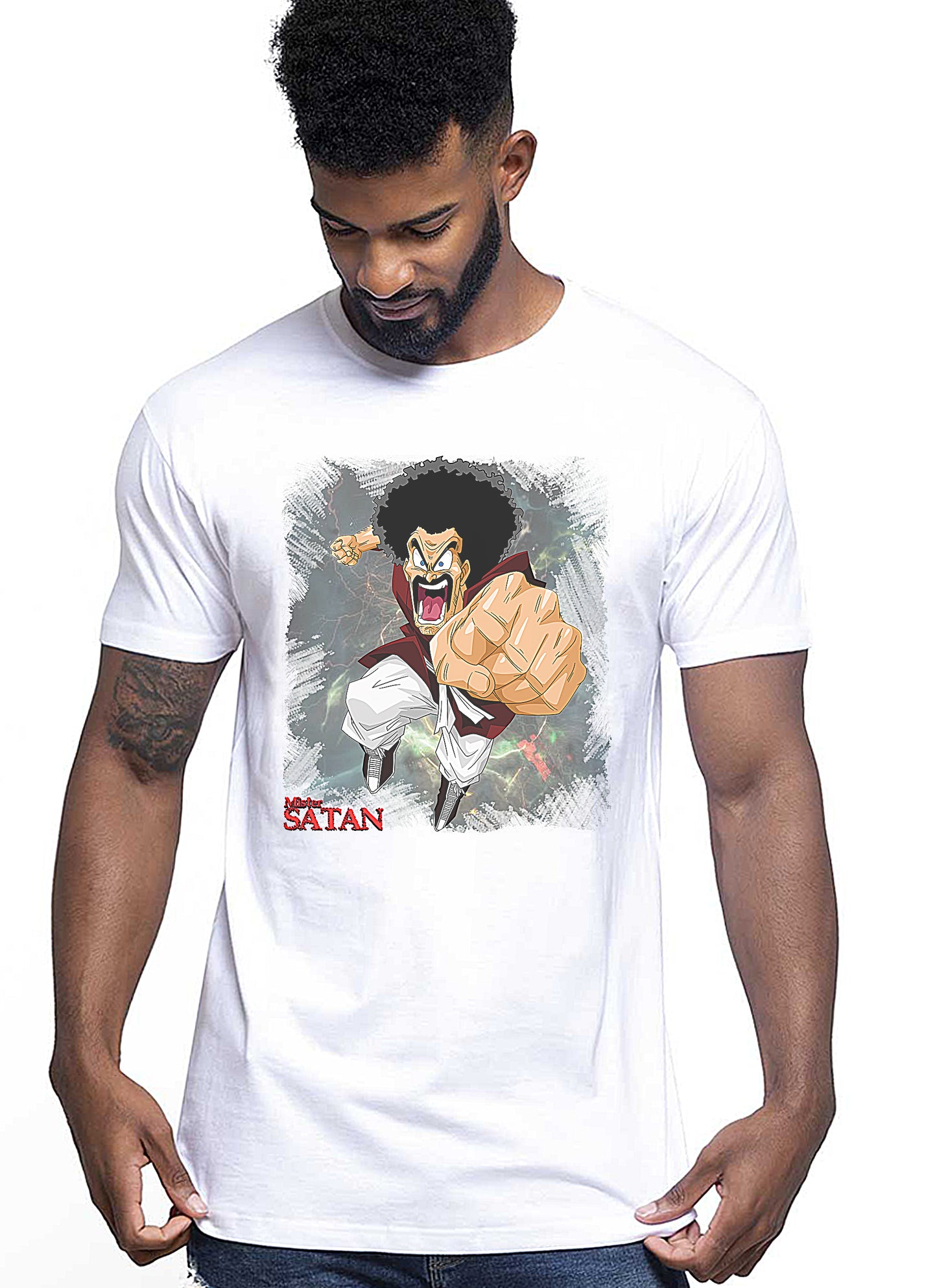 Mister Satan Manga Anime Fumetti 6001 T-shirt Urban Men Uomo 100% Cotone Pettinato JK