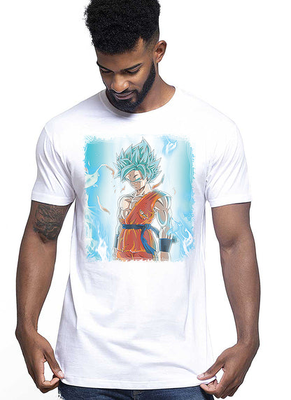 Gogeta Manga Anime Fumetti 6004-2 T-shirt Urban Men Uomo 100% Cotone Pettinato JK