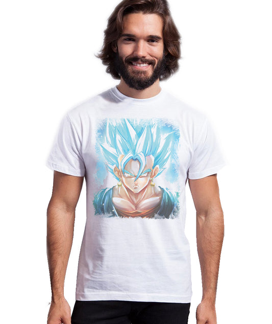 Vegito Blue Manga Anime Fumetti 6004 T-shirt Urban Men Uomo 100% Cotone Pettinato JK