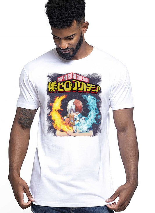 Tododoroki Vulpis Manga Anime Fumetti 6005-8 T-shirt Urban Men Uomo 100% Cotone Pettinato JK