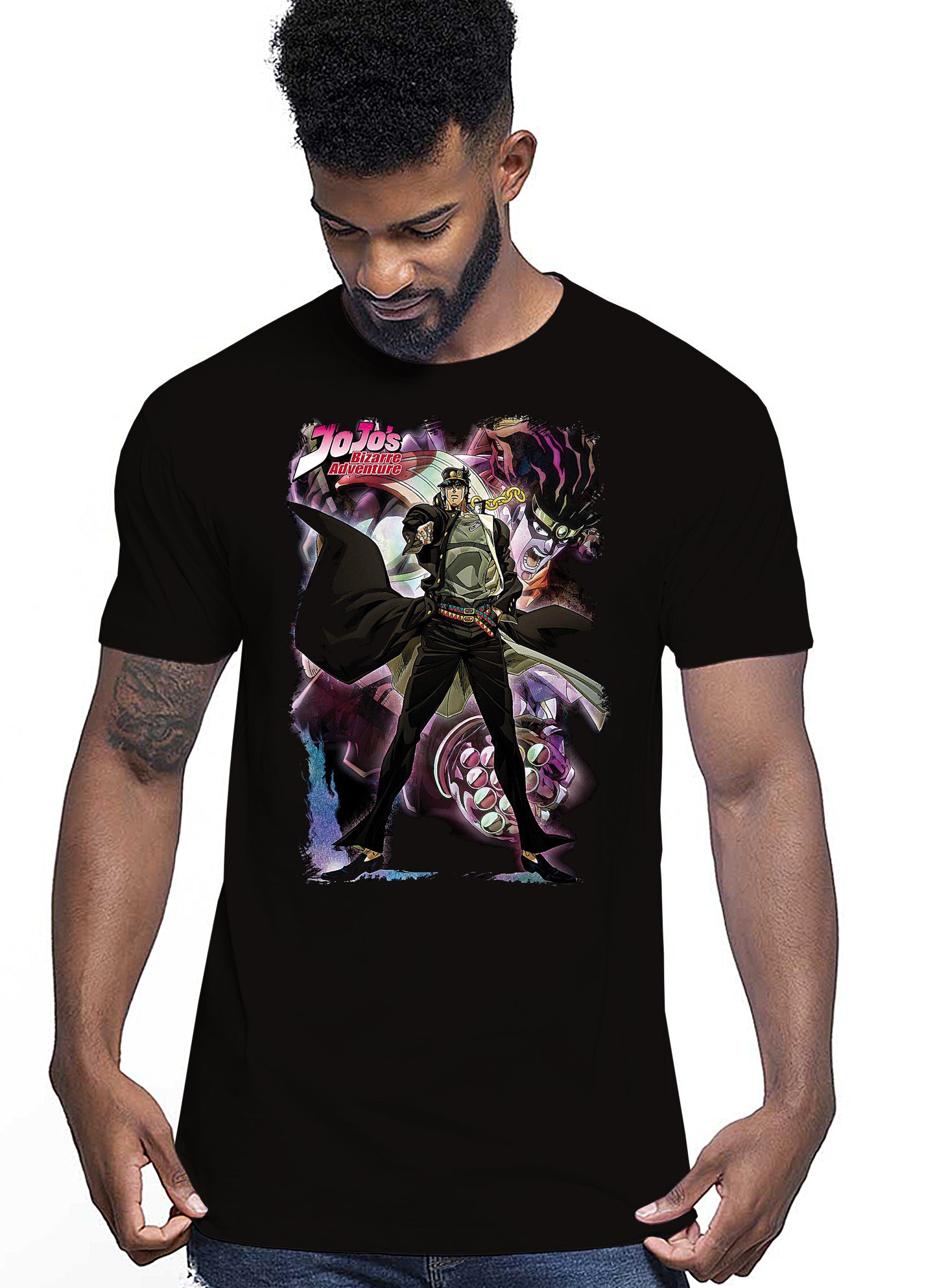 Jojo Bizarre Adventure Manga Anime Fumetti 6007-3 T-shirt Urban Men Uomo 100% Cotone Pettinato JK