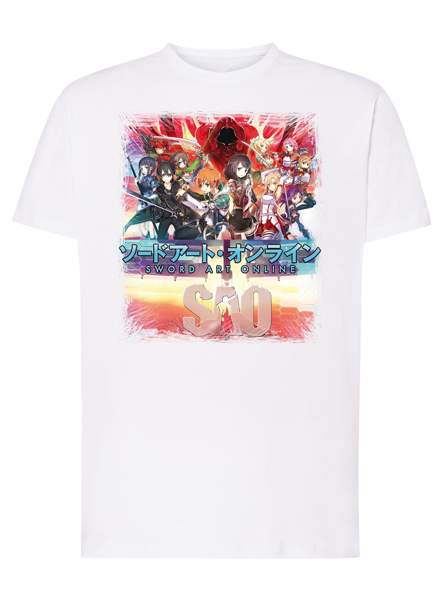 Sword art Online Manga Anime Fumetti 6008-2 T-shirt Urban Men Uomo 100% Cotone Pettinato JK