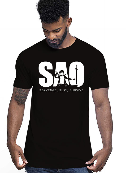 Sao Scavenge Slay Survive Manga Anime Fumetti 6008-3 T-shirt Urban Men Uomo 100% Cotone Pettinato JK