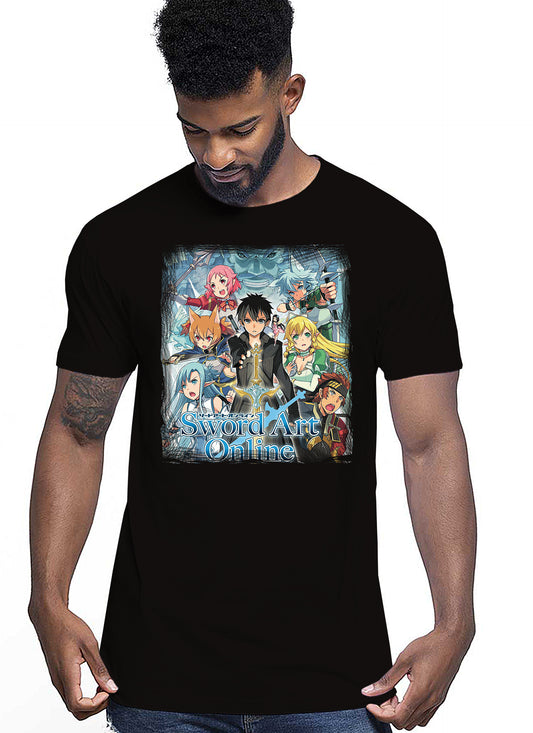 Sword art Online Manga Anime Fumetti 6008 T-shirt Urban Men Uomo 100% Cotone Pettinato JK